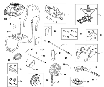 Main Unit (80084426) Diagram and Parts List for 020773-00  Briggs and Stratton Pressure Washer